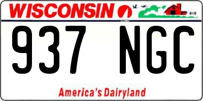 WI license plate 937NGC