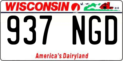 WI license plate 937NGD
