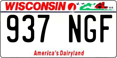 WI license plate 937NGF