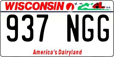 WI license plate 937NGG
