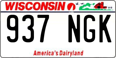 WI license plate 937NGK