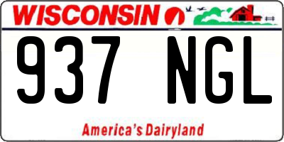 WI license plate 937NGL