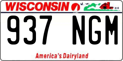 WI license plate 937NGM