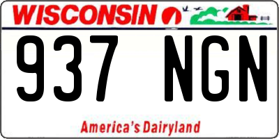 WI license plate 937NGN