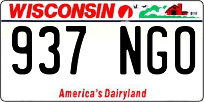 WI license plate 937NGO