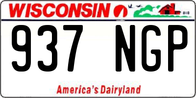 WI license plate 937NGP