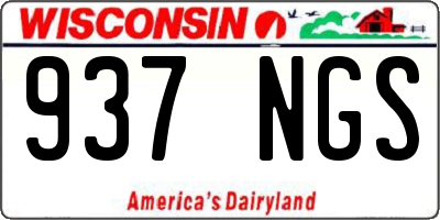 WI license plate 937NGS