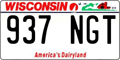 WI license plate 937NGT
