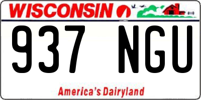 WI license plate 937NGU