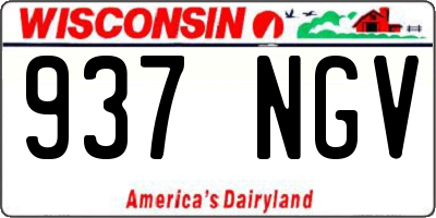 WI license plate 937NGV