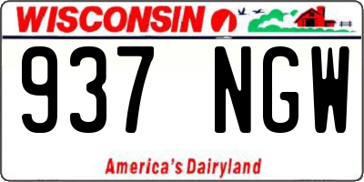 WI license plate 937NGW