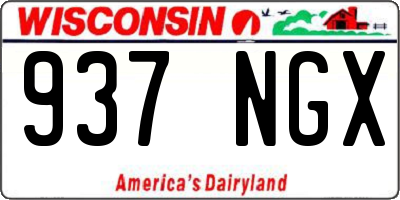 WI license plate 937NGX