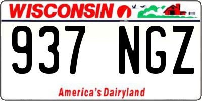 WI license plate 937NGZ