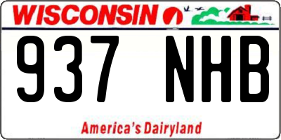 WI license plate 937NHB