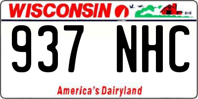 WI license plate 937NHC