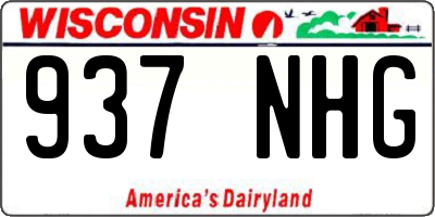 WI license plate 937NHG