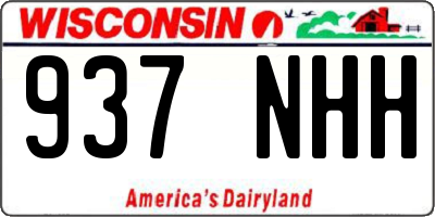 WI license plate 937NHH