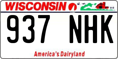 WI license plate 937NHK