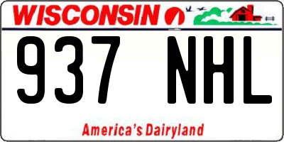 WI license plate 937NHL