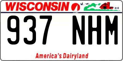 WI license plate 937NHM