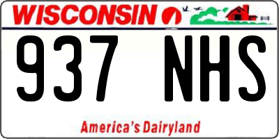 WI license plate 937NHS