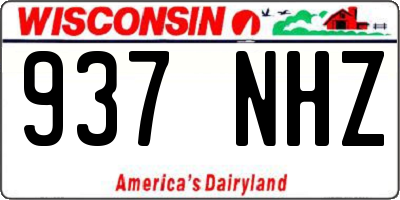 WI license plate 937NHZ