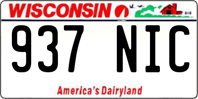 WI license plate 937NIC