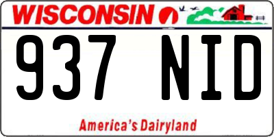 WI license plate 937NID