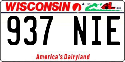 WI license plate 937NIE