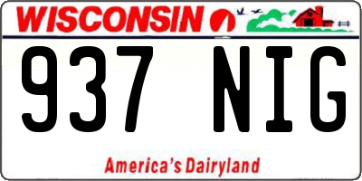 WI license plate 937NIG