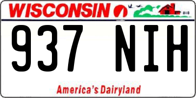 WI license plate 937NIH