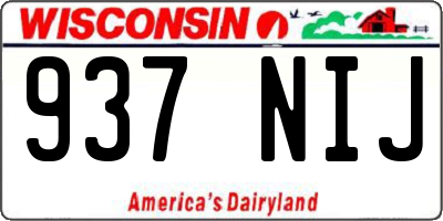WI license plate 937NIJ