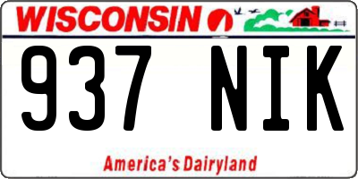 WI license plate 937NIK