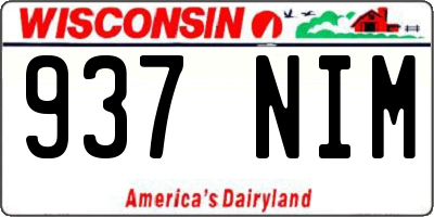 WI license plate 937NIM