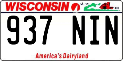 WI license plate 937NIN