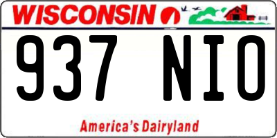WI license plate 937NIO