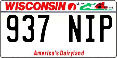 WI license plate 937NIP