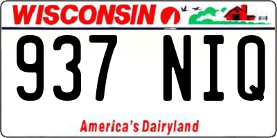 WI license plate 937NIQ