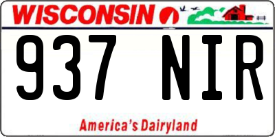 WI license plate 937NIR