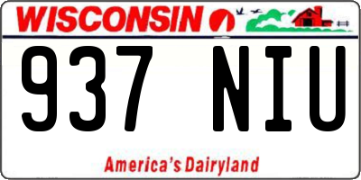 WI license plate 937NIU