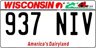 WI license plate 937NIV