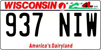 WI license plate 937NIW