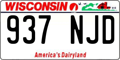 WI license plate 937NJD