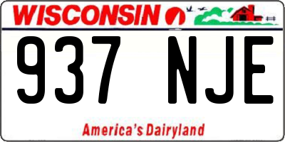 WI license plate 937NJE
