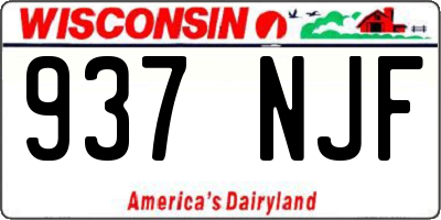 WI license plate 937NJF