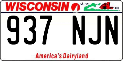 WI license plate 937NJN