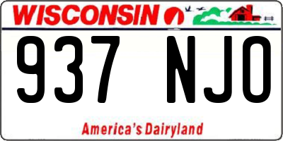 WI license plate 937NJO