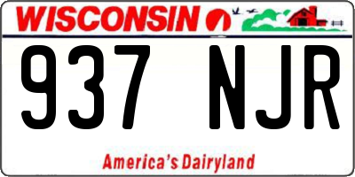 WI license plate 937NJR