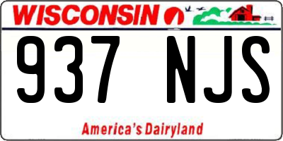 WI license plate 937NJS