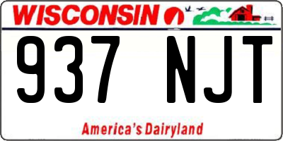 WI license plate 937NJT